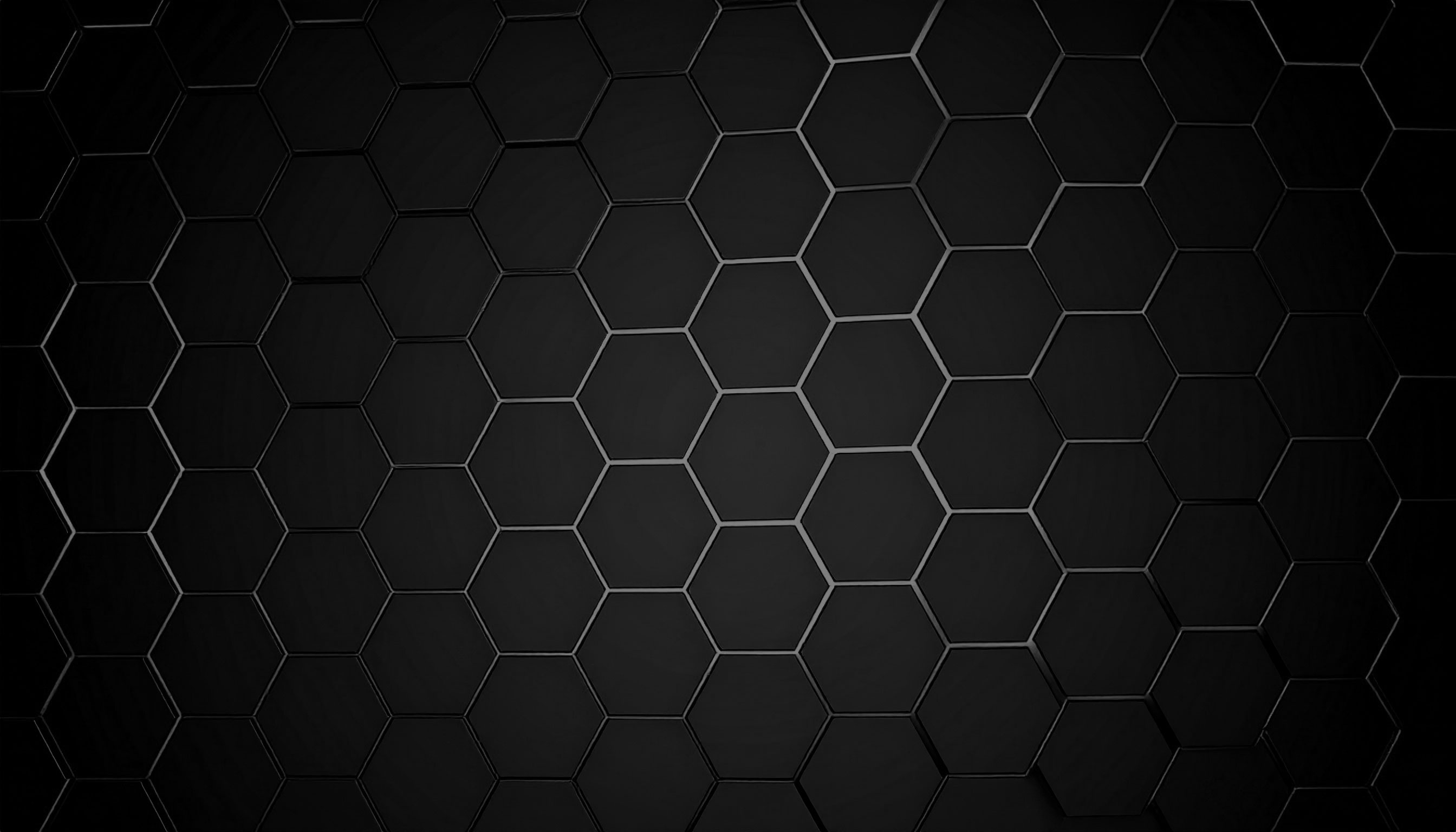 黒とグレーのかっこいい六角形のグラデーション背景フリー素材