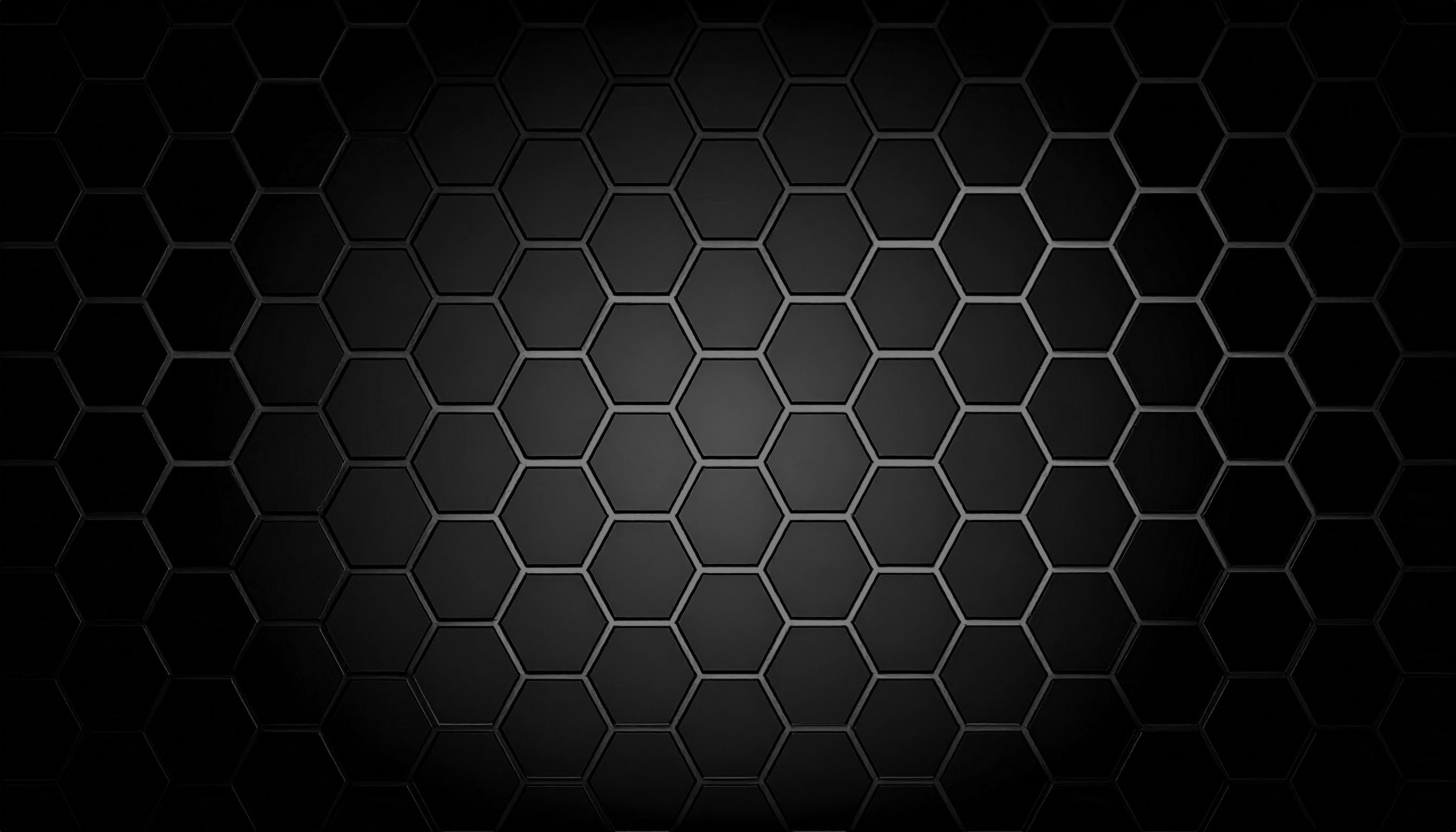 黒とグレーのかっこいい六角形のグラデーション背景画像
