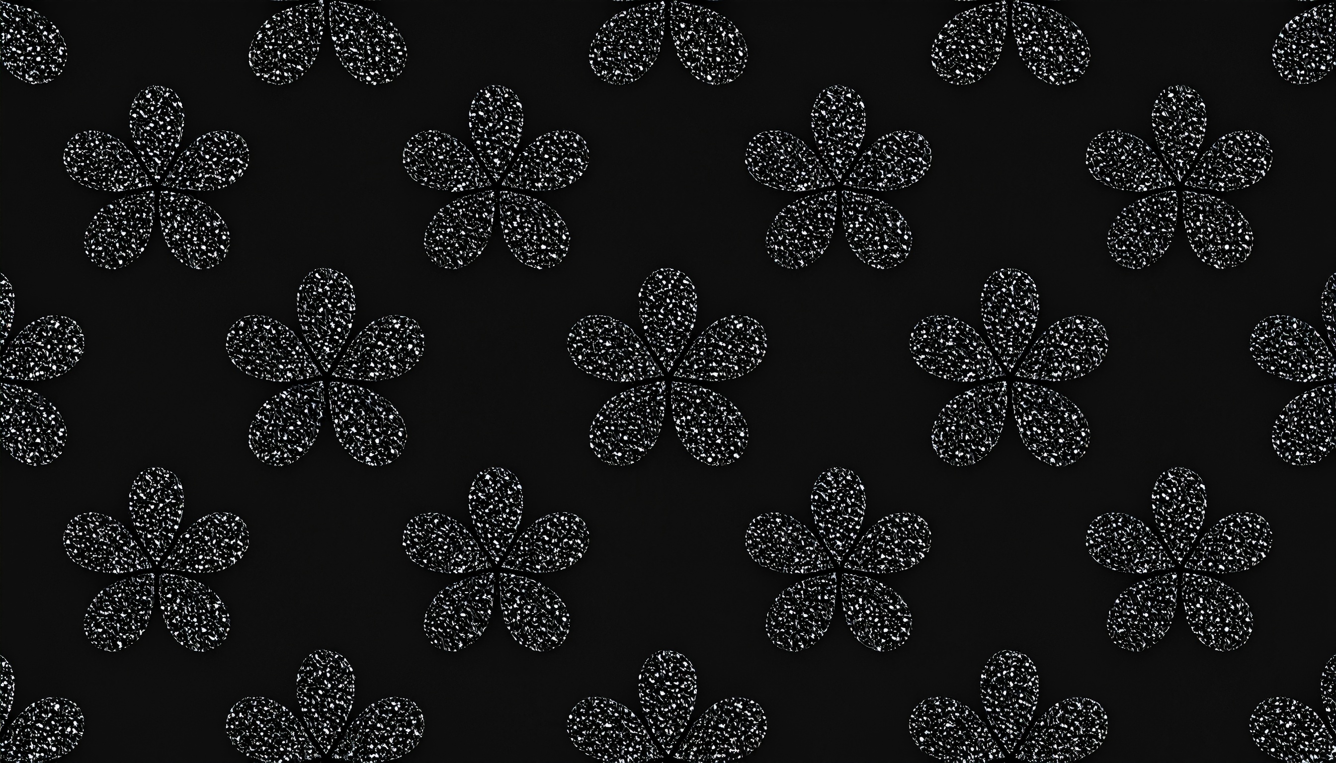 黒のグリッターの花の黒色背景画像
