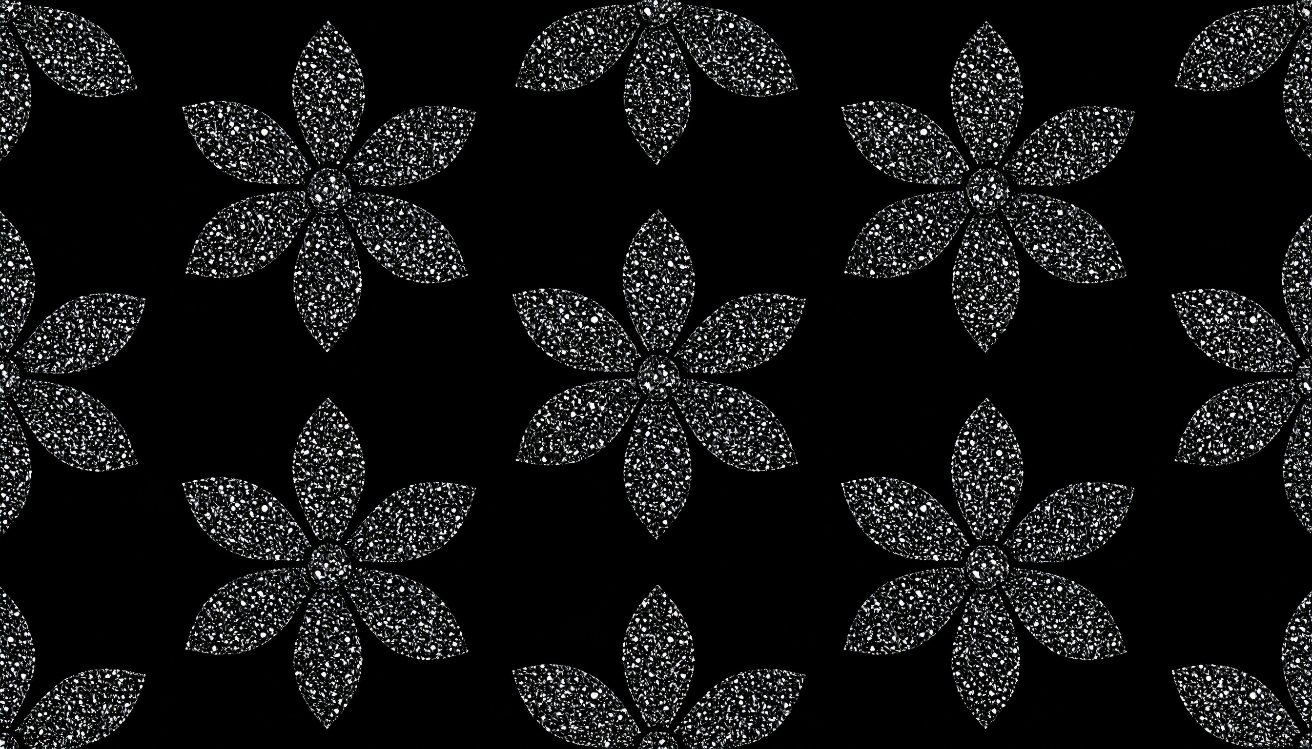 黒のグリッターの花の黒色背景フリー素材