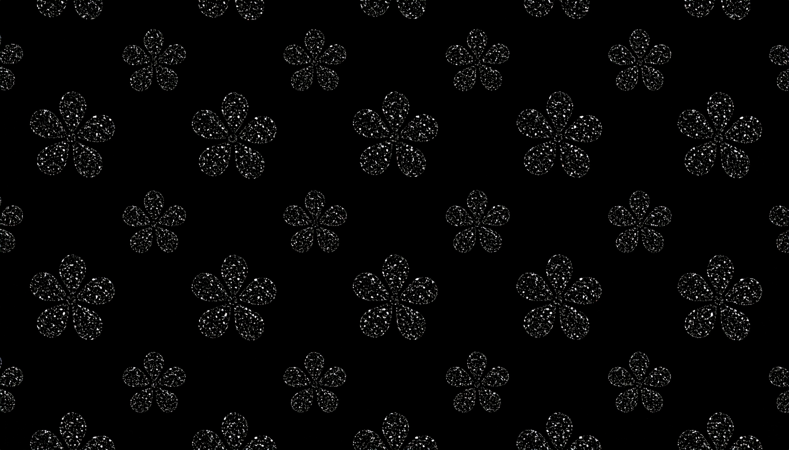 黒のグリッターの花の黒背景フリー素材