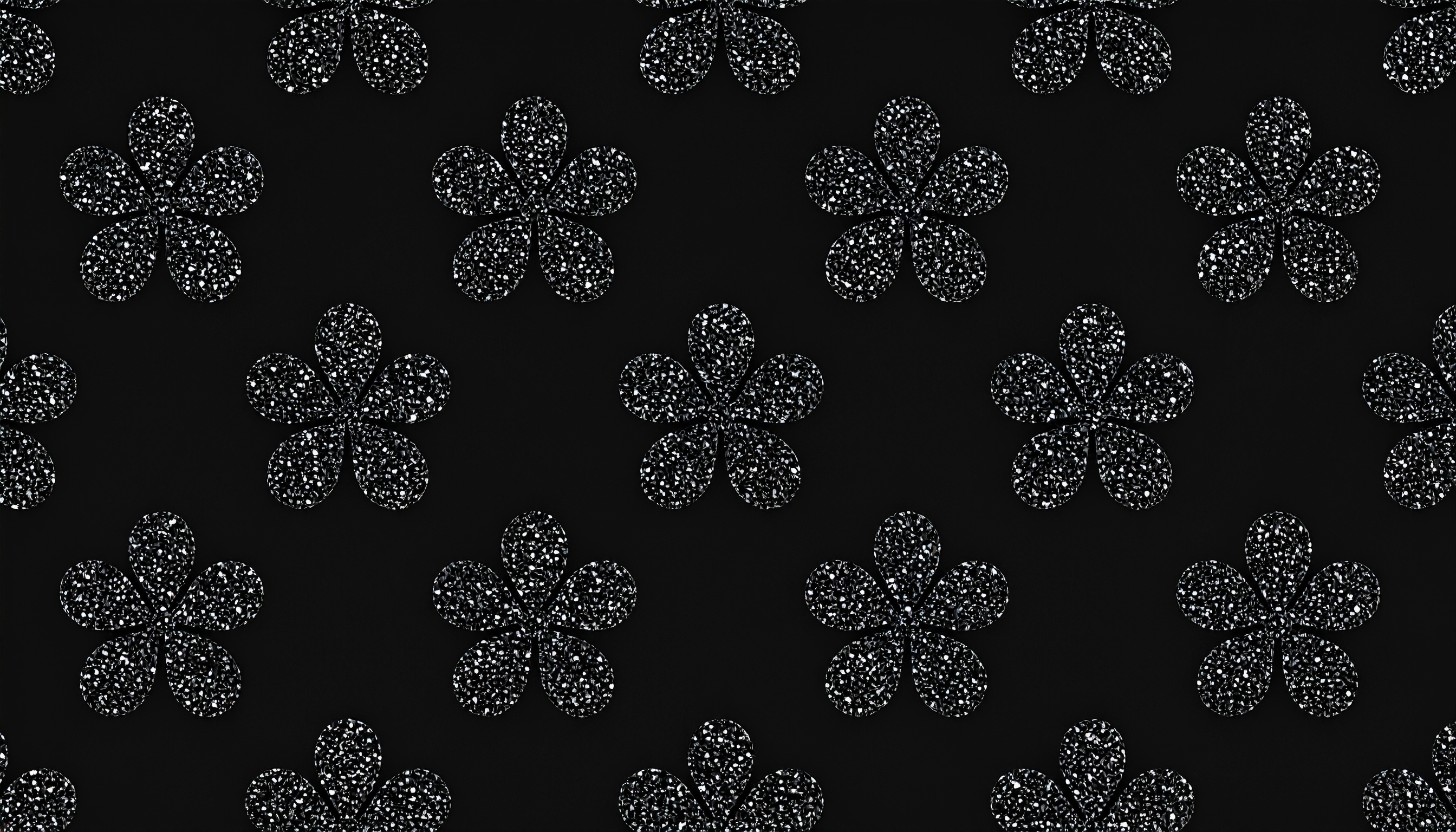 黒のグリッターの花の黒色背景素材
